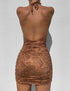 Dunhuang New Product Sleeveless Halter Pencil Skirt Printed Middle Skirt - ROUTINE FASHION